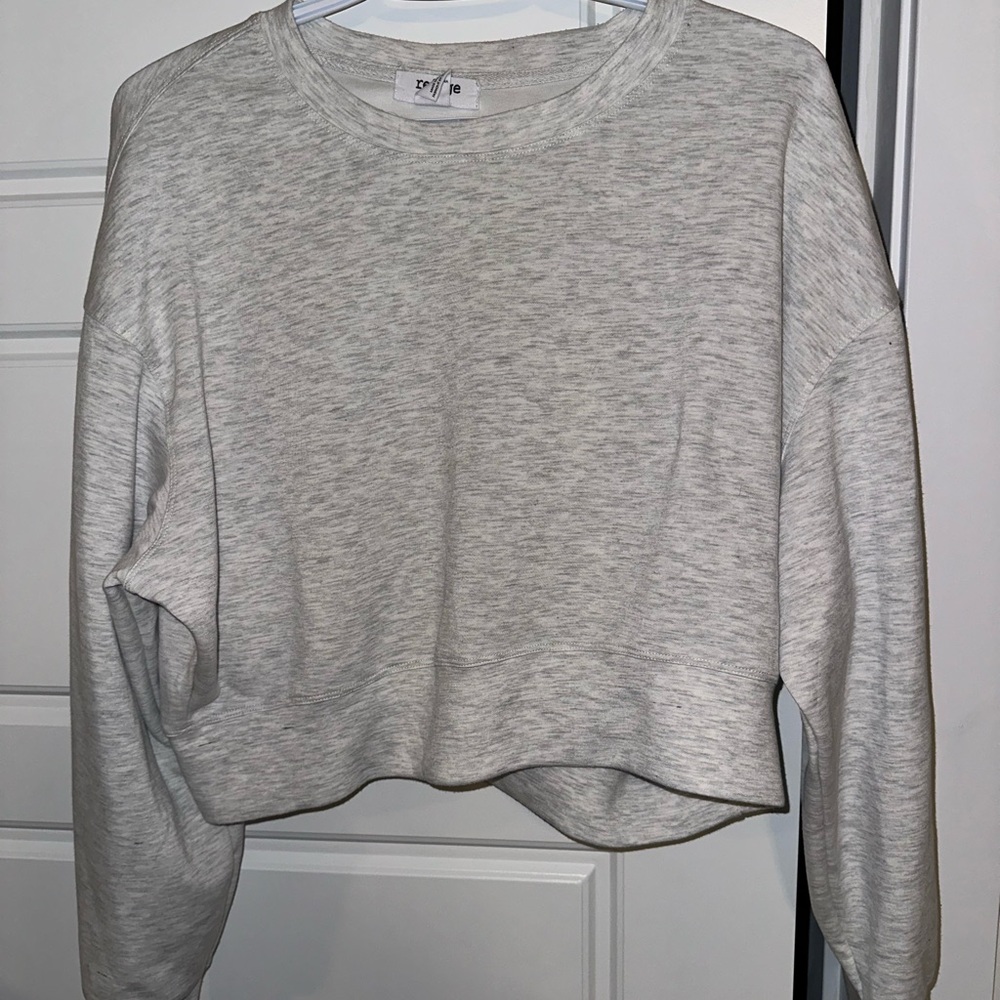 Grey refuge cropped sweater crewneck